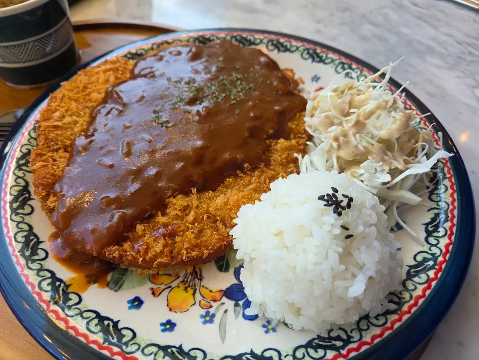 Pork katsu curry rice bowl set