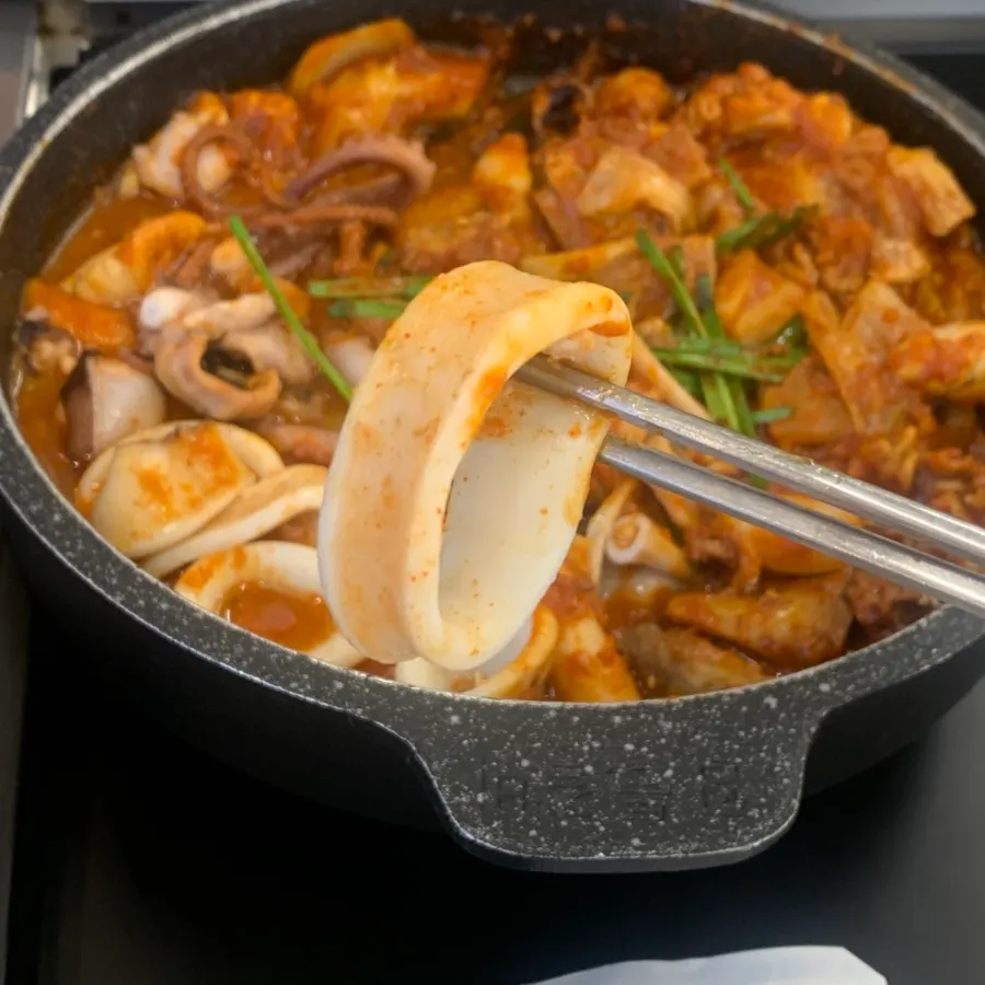 Lightly cooked, tender seafood