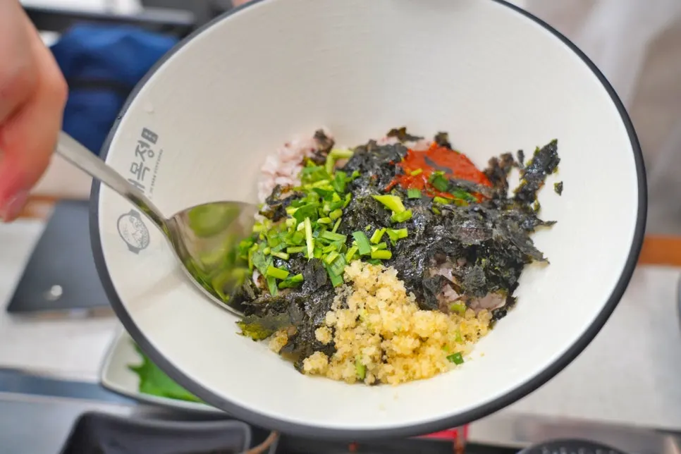 Generous portion of self-serve fried rice ingredients