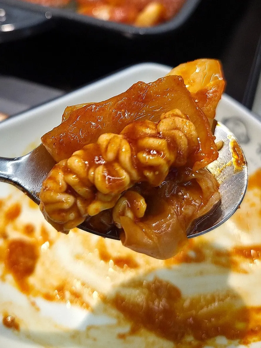 A full serving of Haemokjeong's boneless angler fish stew