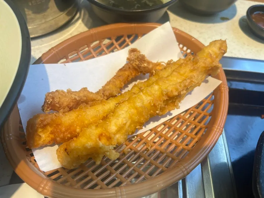 Basket of squid fritters