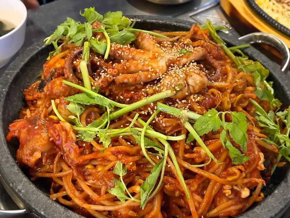 Tender monkfish paired with crunchy bean sprouts
