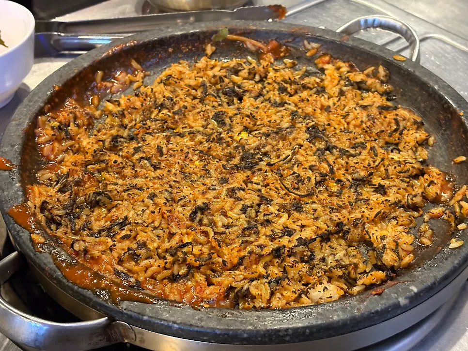 A spoonful of agujjim fried rice