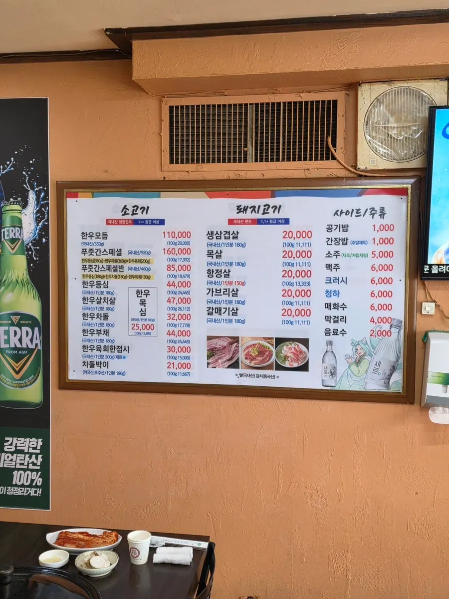 왕십리역 도보 거리의 푸줏간생고기점 외관