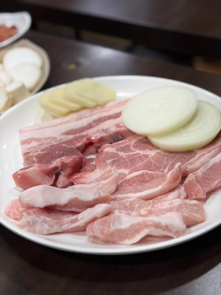 Plate of raw meat servings by cut
