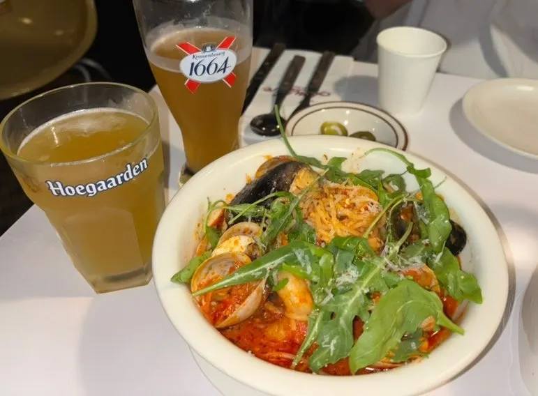 Hot Pot Pescatore pasta loaded with seafood