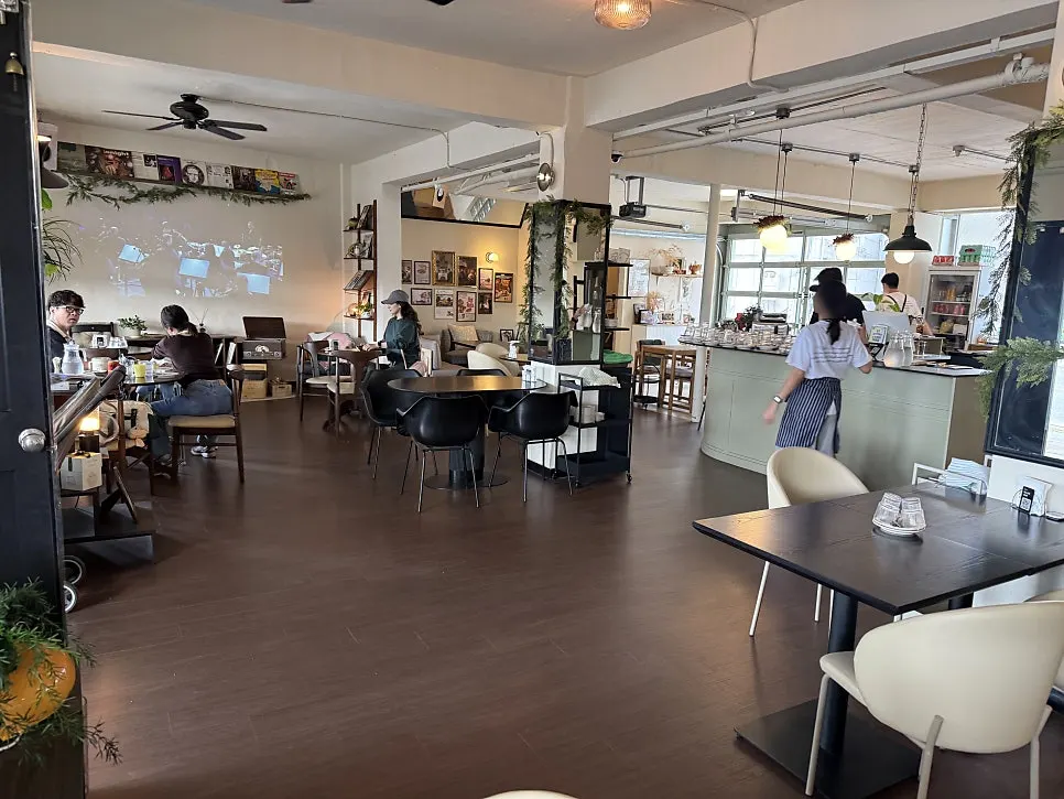 Interior of Nonchalant Lounge with jazz music playing