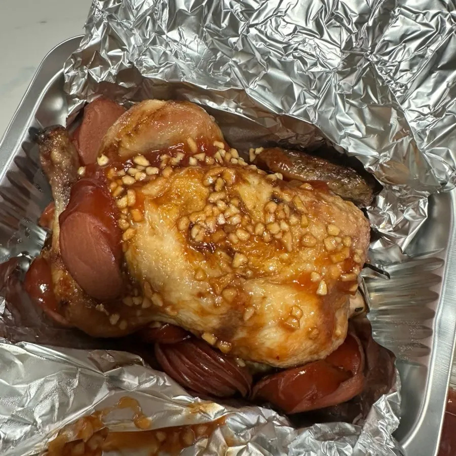 Takeout set with salt, sauce, and mustard sauce