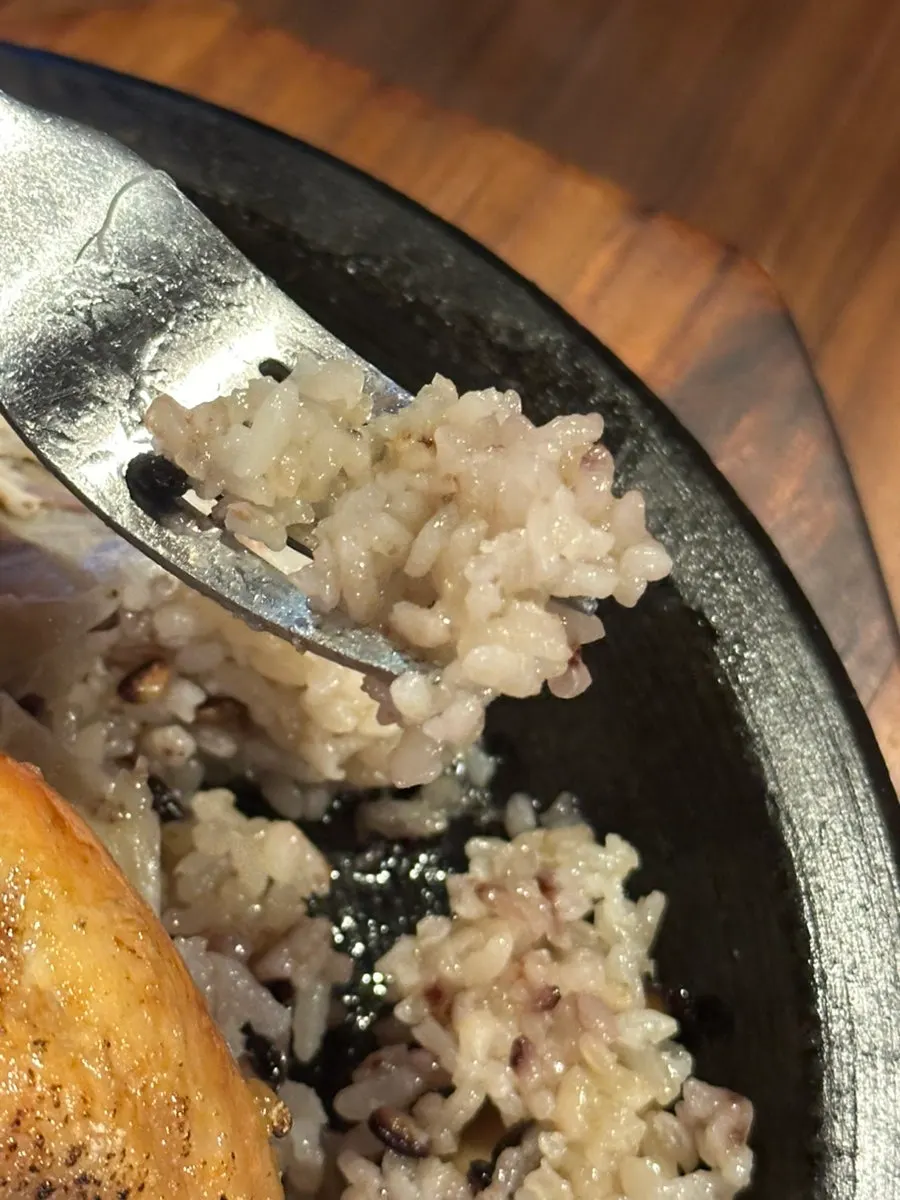 Crispy nurungji at the bottom of the chicken plate