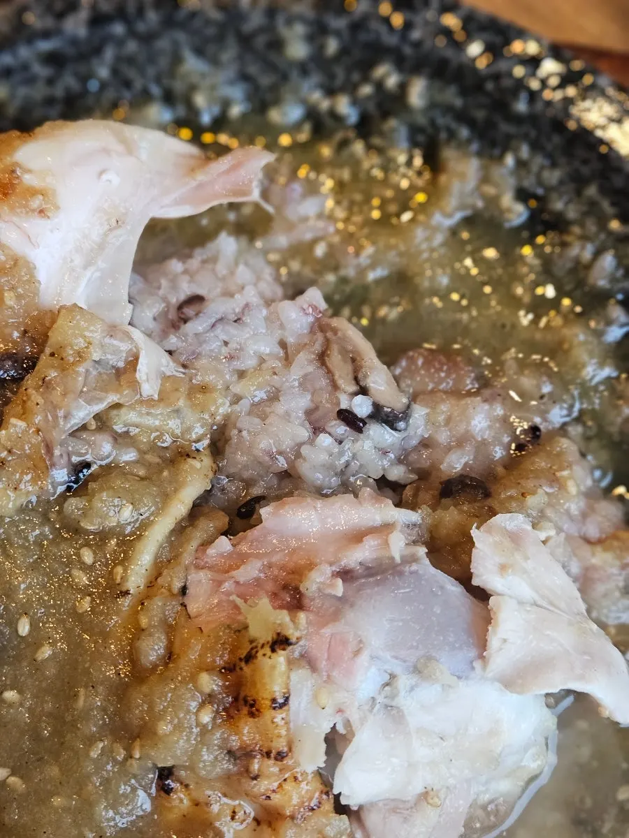 Tender oak-fired chicken meat
