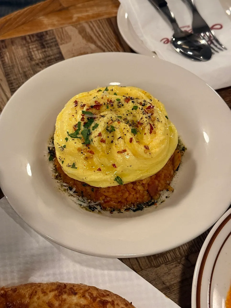 Low Five's kimchi fried rice topped with egg