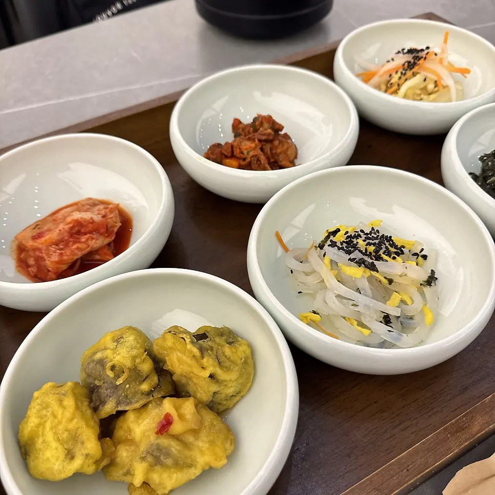 Wrapping up a birthday table of seaweed soup with mom