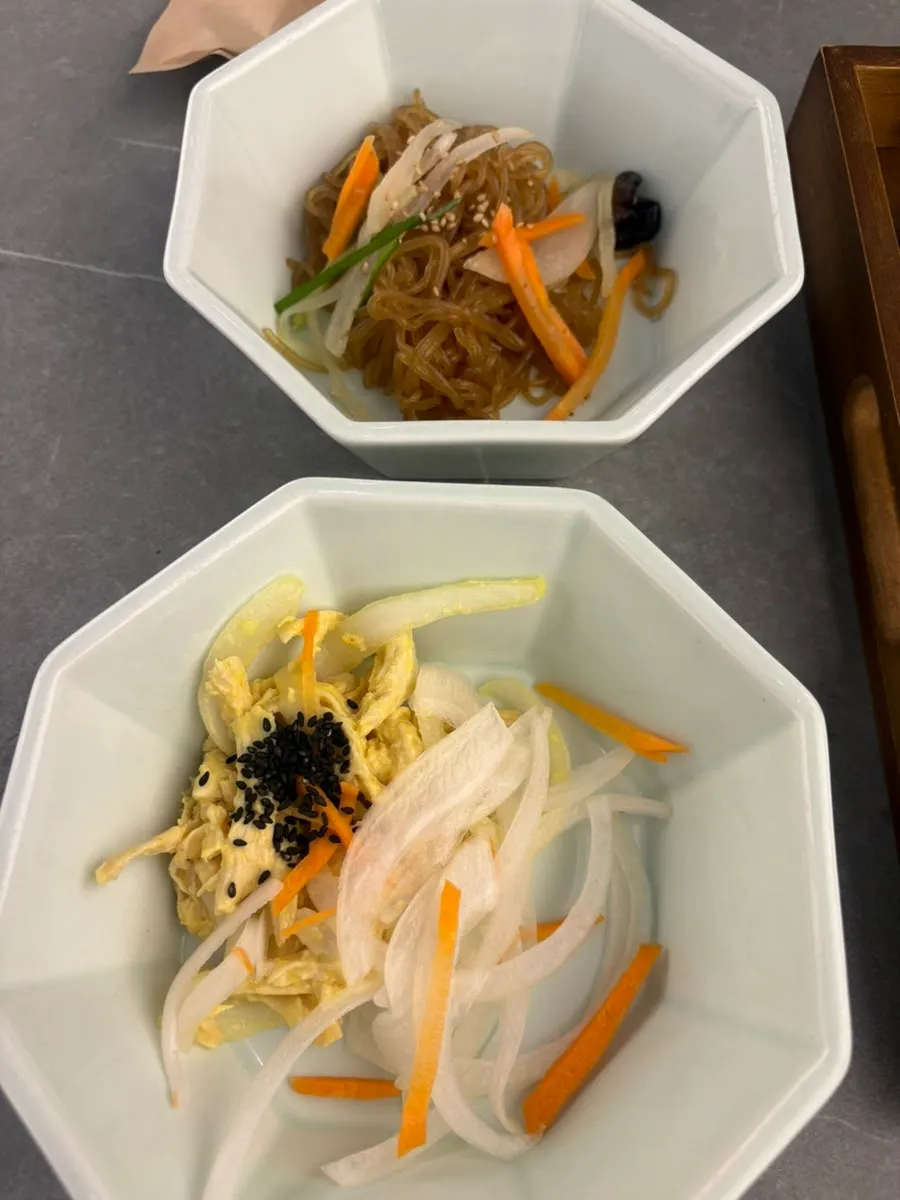 Banchan spread served right after ordering
