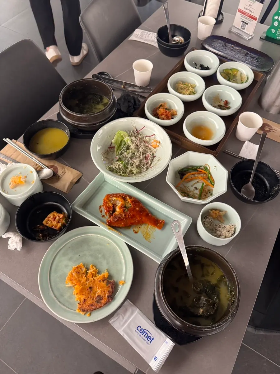 Beef seaweed soup topped with the pregnancy-benefit abalone