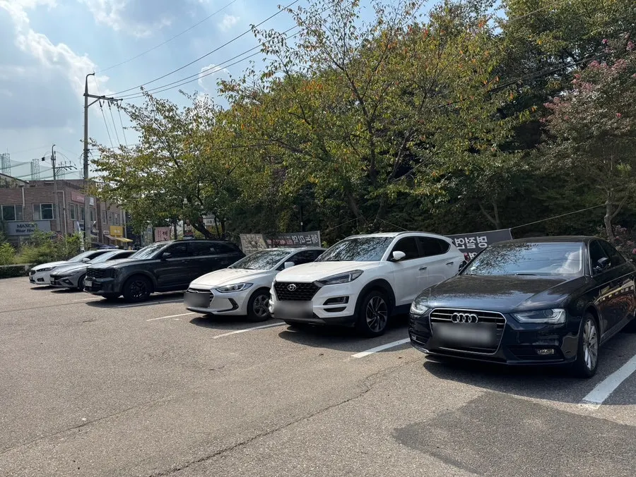 해논미역 일산직영점 주차장 전경