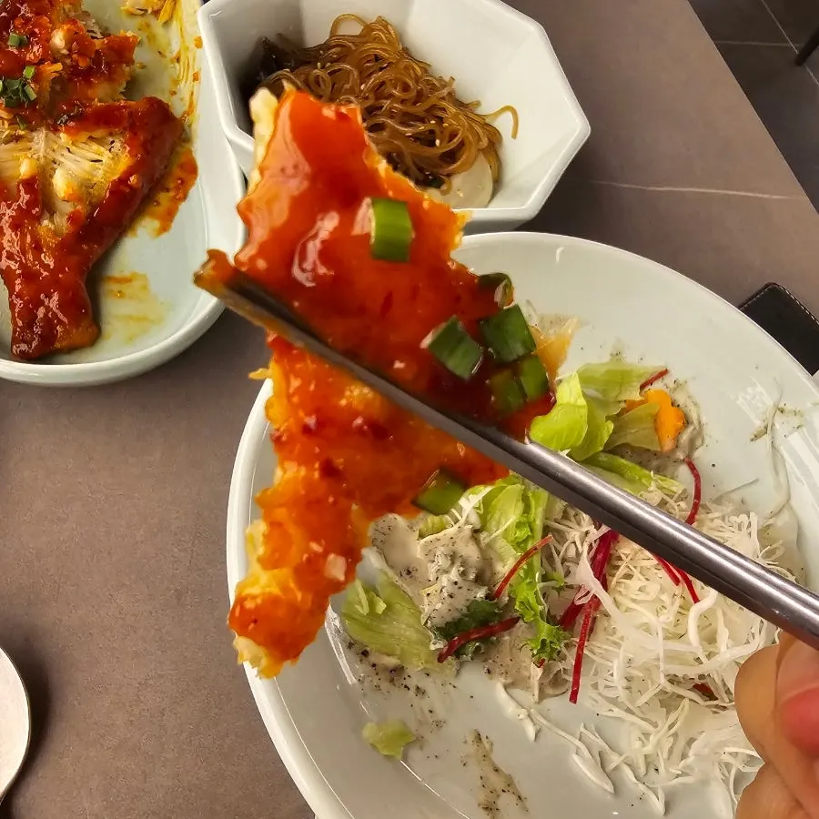 Table with side dishes and main dish together