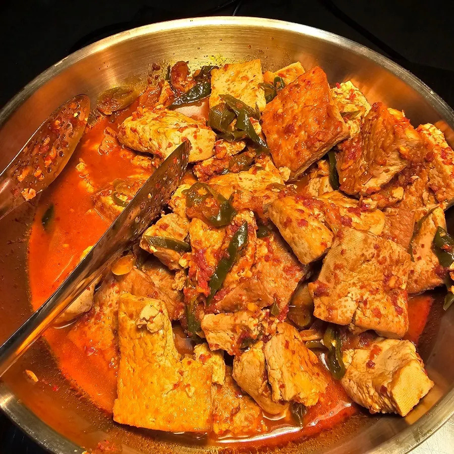 Braised tofu from the self-serve bar