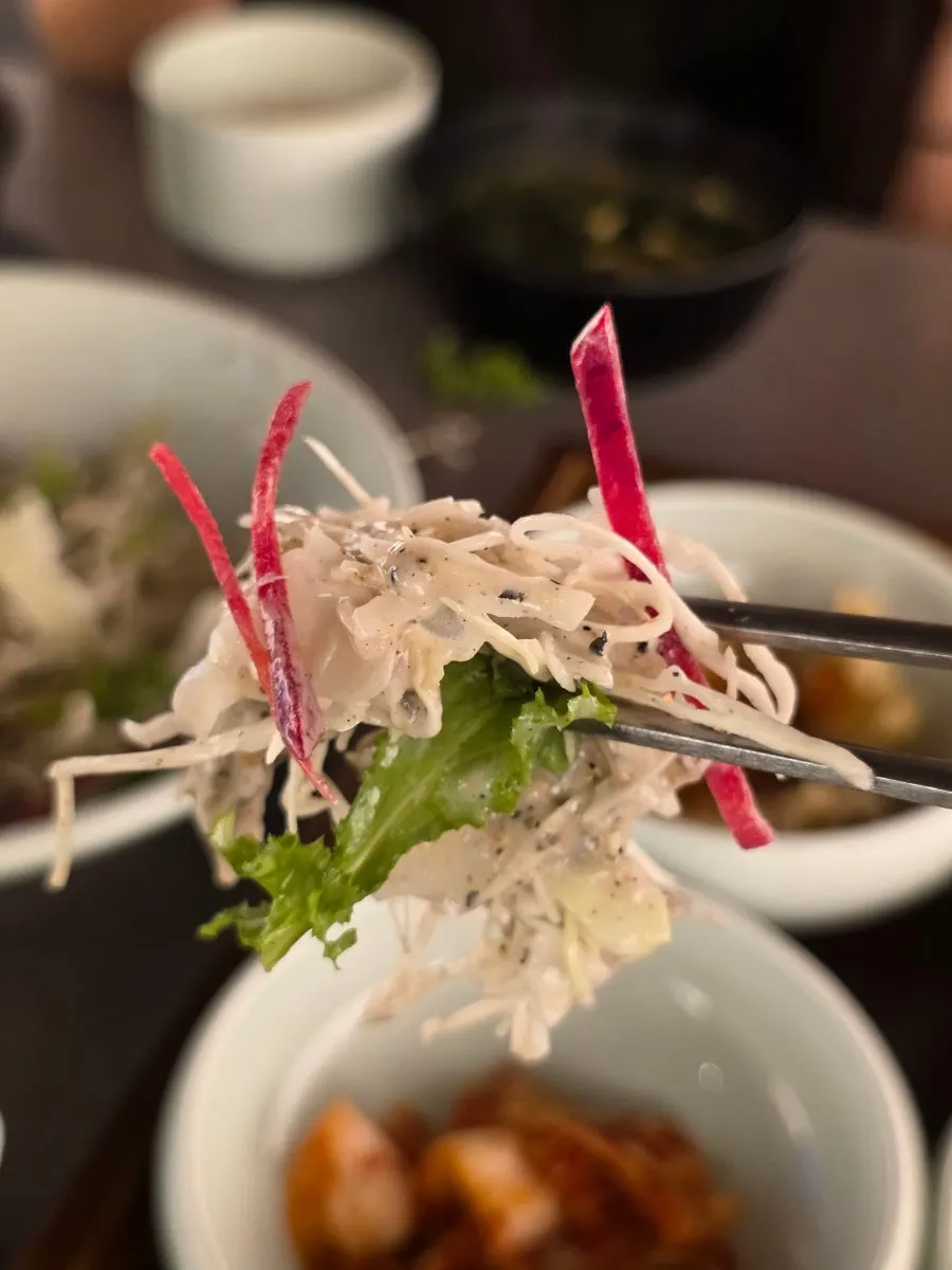 Black sesame salad plate large enough to be a standalone dish
