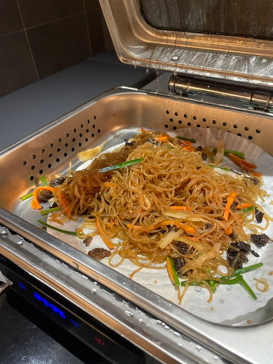 A variety of side dishes set out at the self-serve zone
