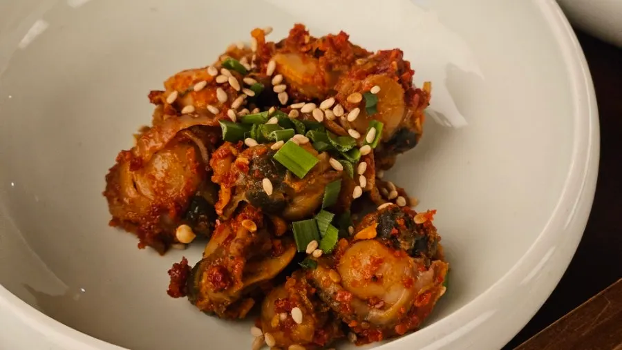 Sauteed zucchini side dish from the Haenon Miyeok set meal