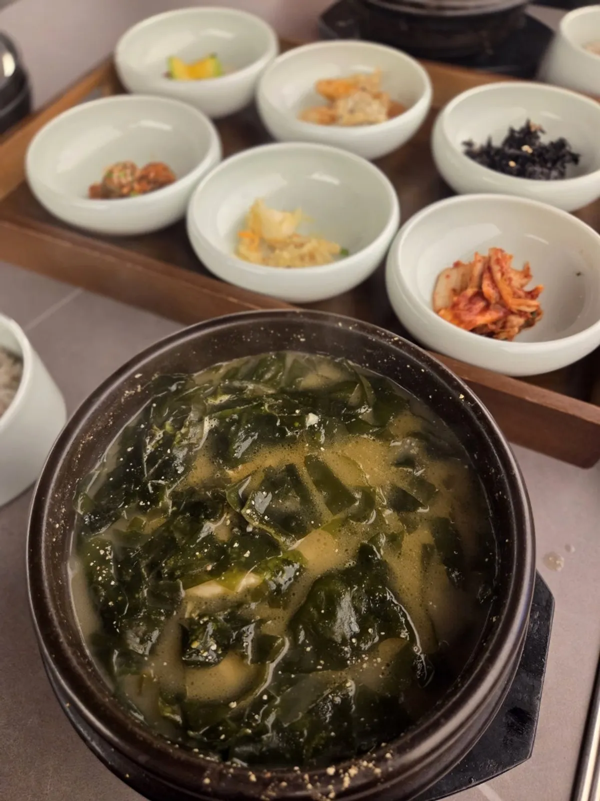 Flounder seaweed soup eaten at Haenon Miyeok