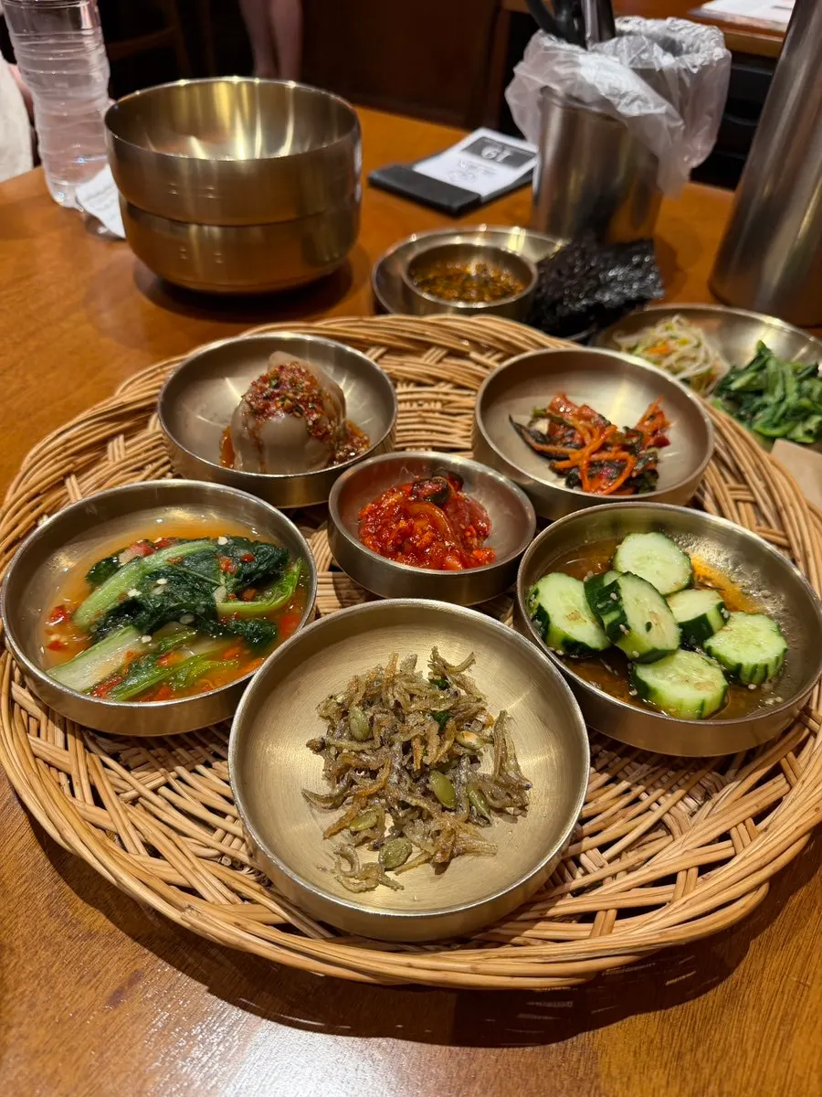 Full spread of abalone sotbap and eel sotbap