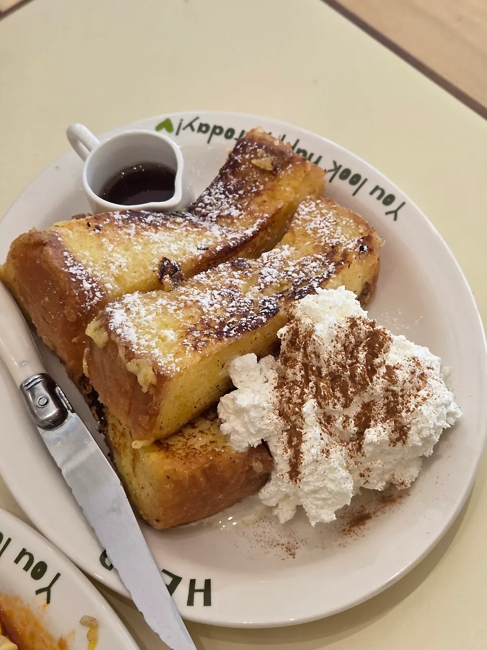 HEOD butter French toast with whipped cream