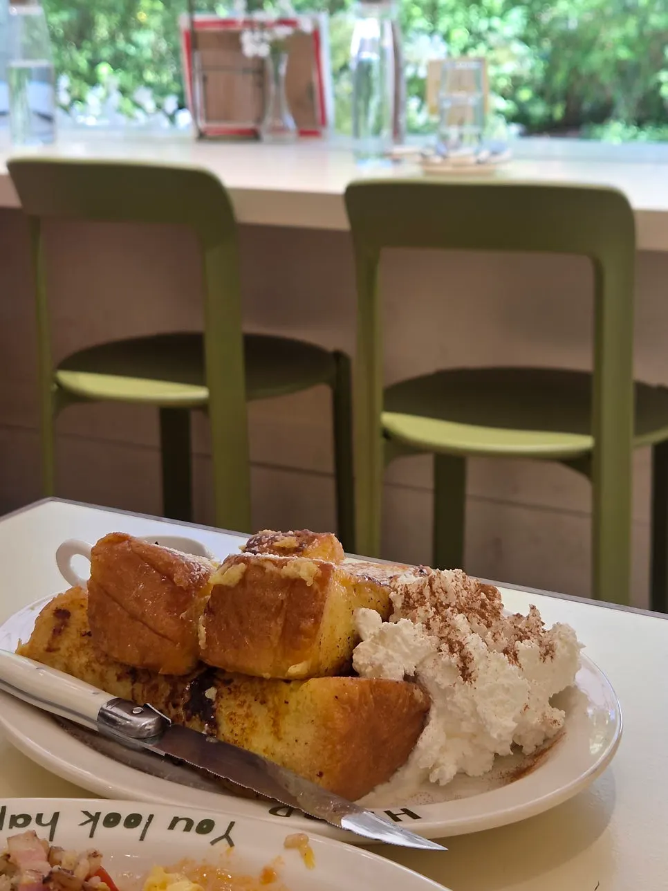 Butter French toast with maple syrup