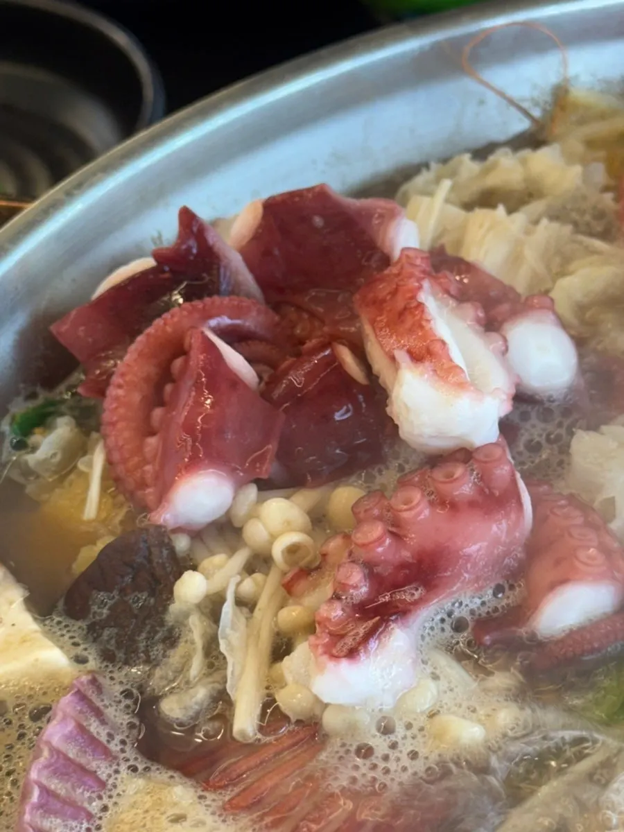 Thick slices of giant octopus