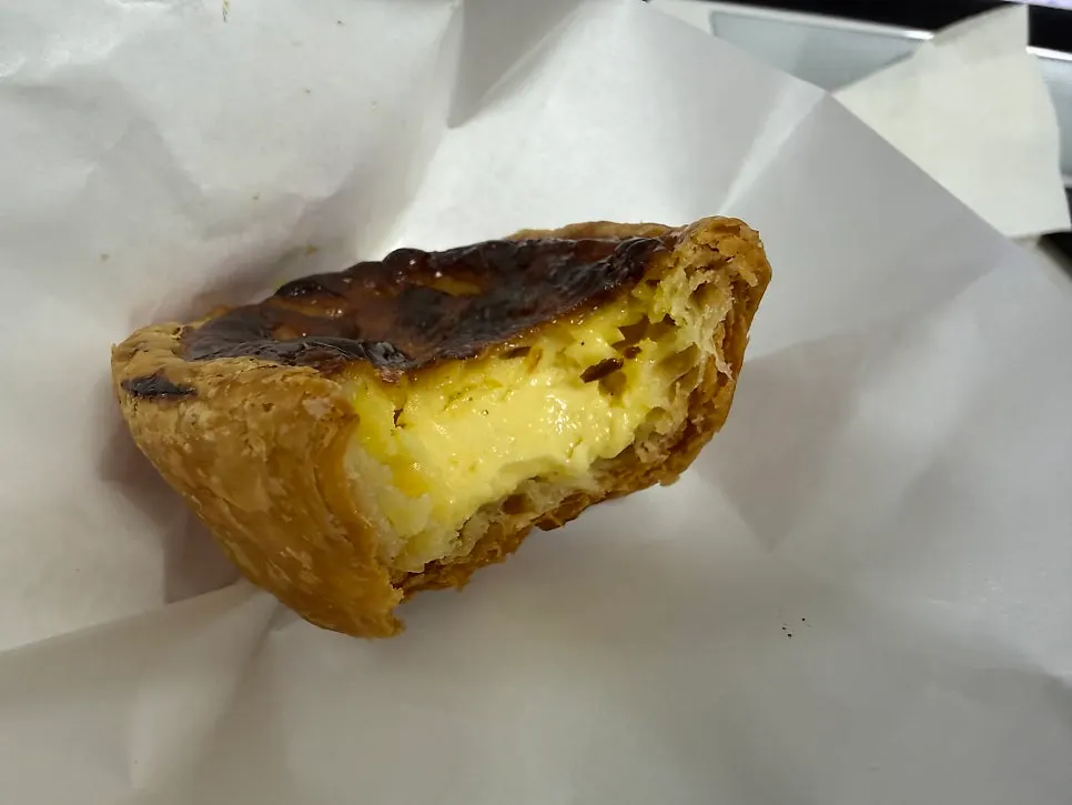 Deeply baked surface of a Low & Sweet egg tart