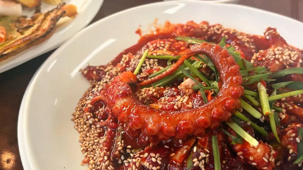 노란 강황밥과 콩나물