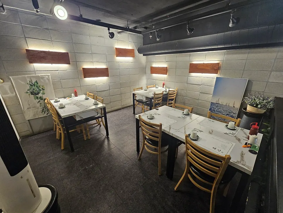 Interior of Haeseon with wood-toned lighting