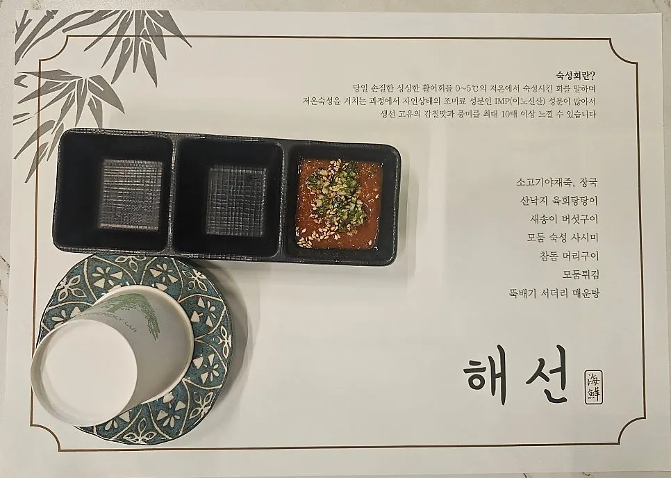 Table at Haeseon with course dishes laid out in sequence