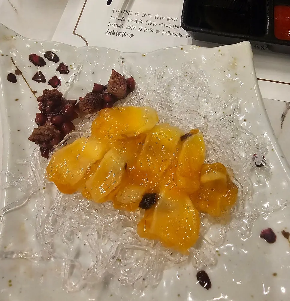 Dishes from Haeseon's aged sashimi course