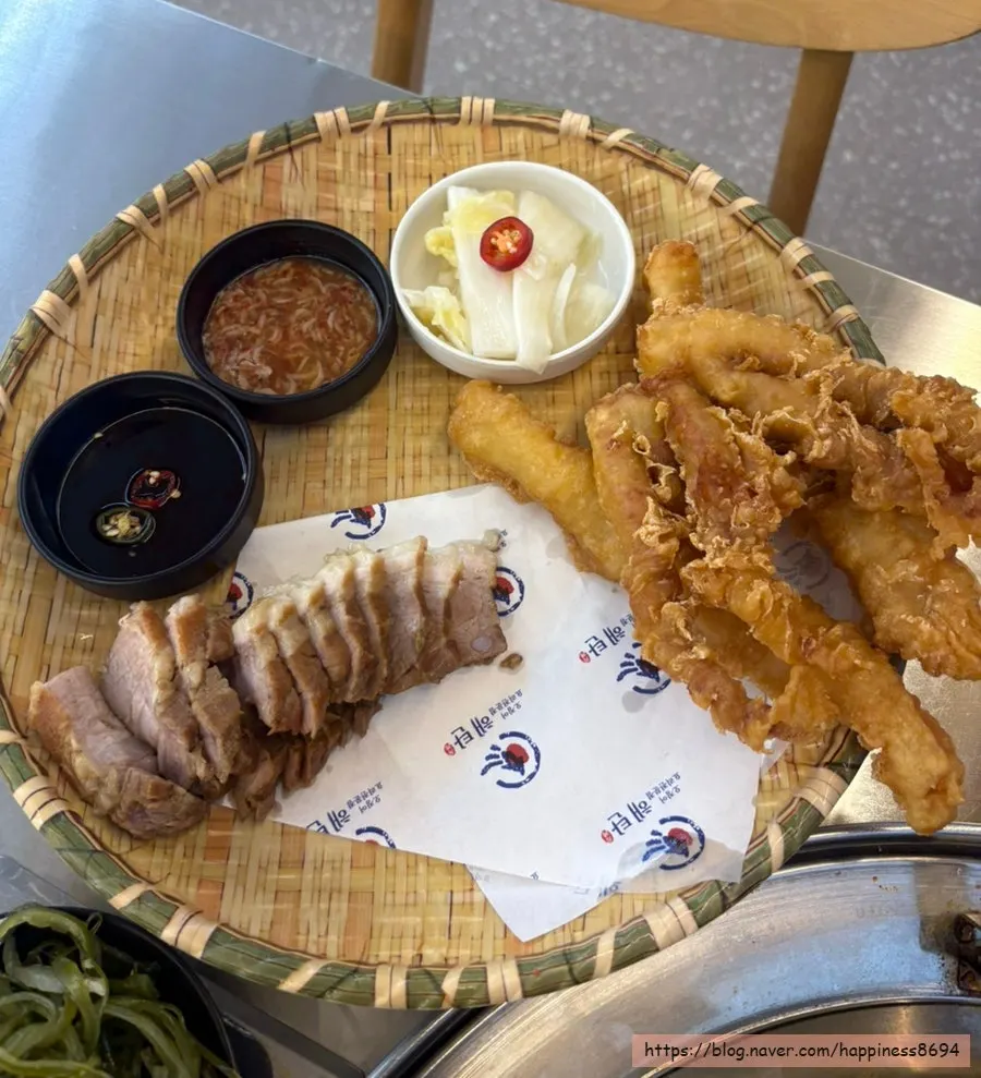 A full spread of side dishes before the meal