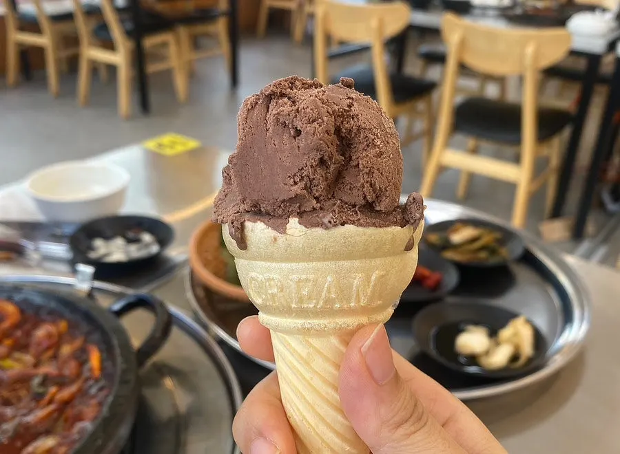 Dessert ice cream taken from the self-serve bar