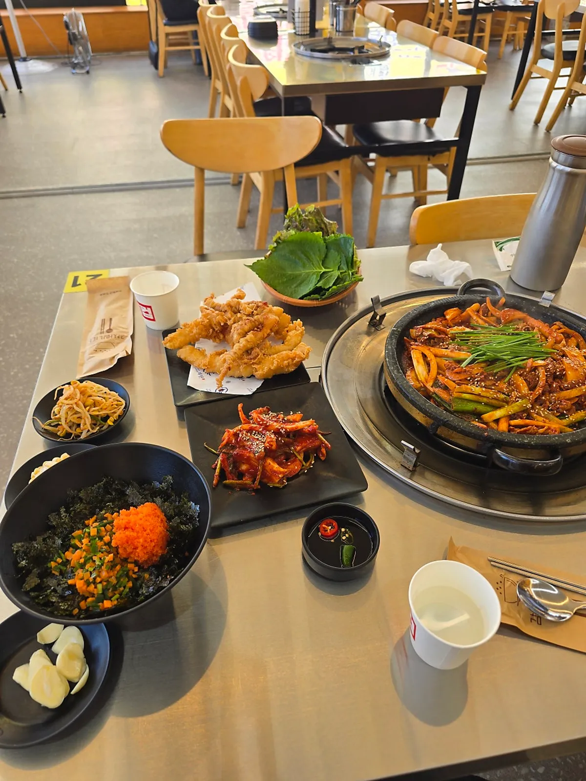 해탄 화성병점점 회식 좌석 전경