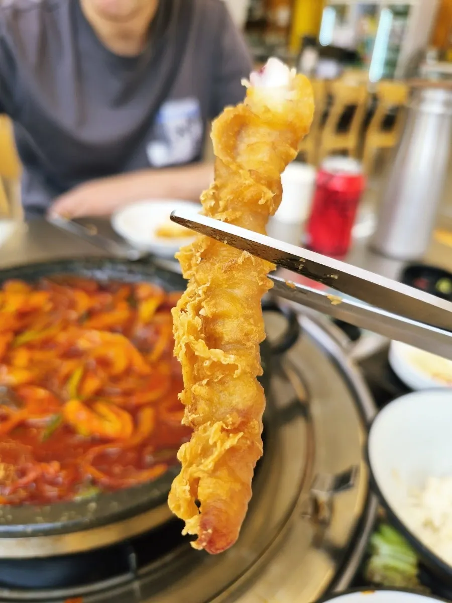 Half plate of squid fritters