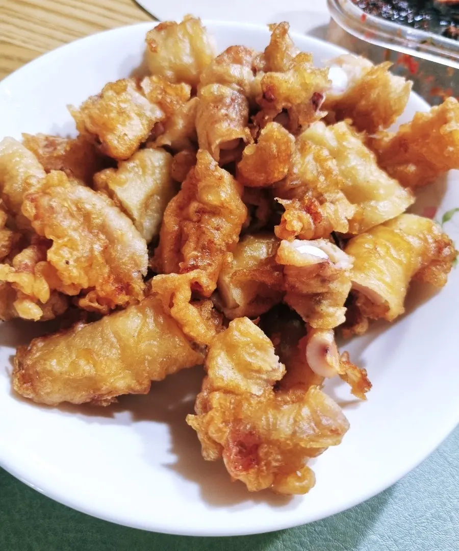 Takeout container of Haetan squid fritters