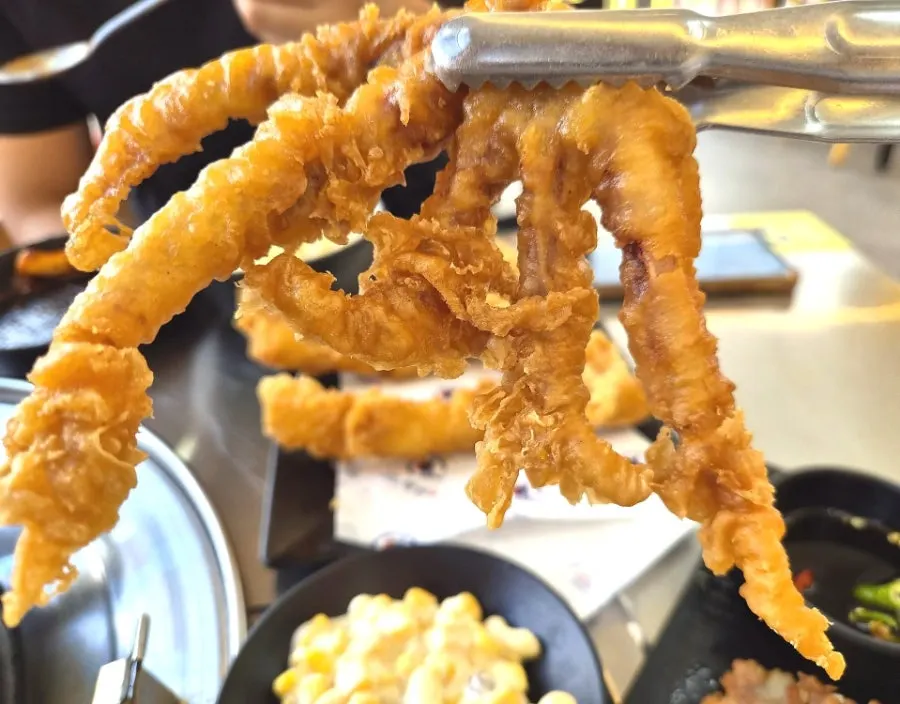 Whole squid leg fried up crispy