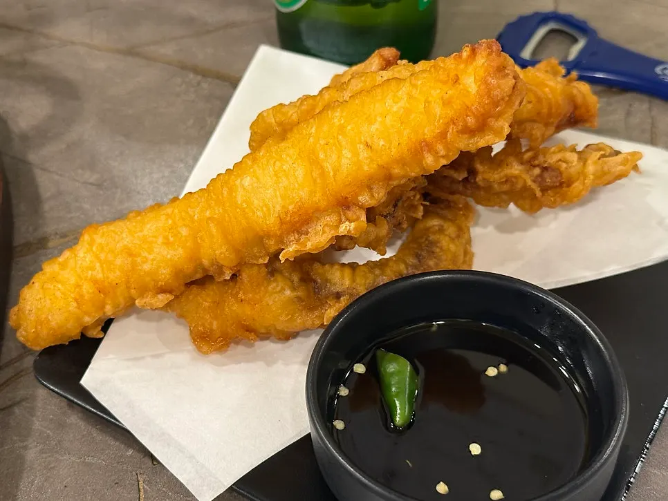 Large pieces of fried squid