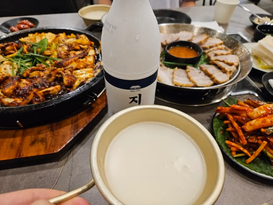 해탄한상과 함께 주문한 지평막걸리