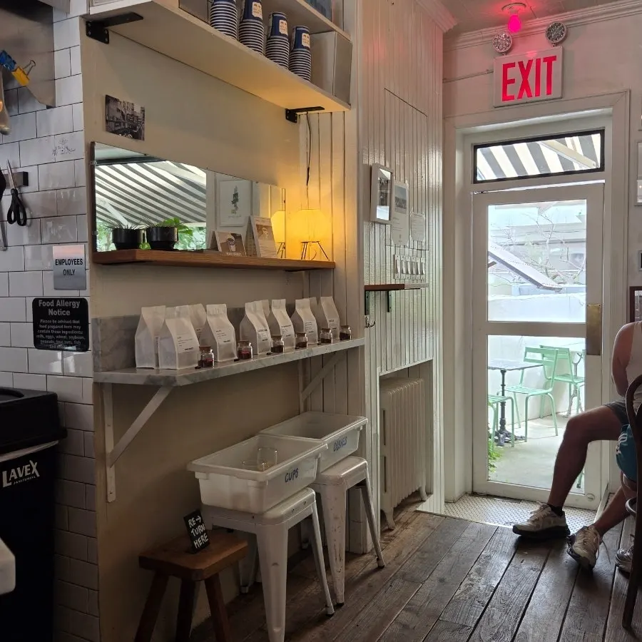 Indoor seating area at Low & Sweet Bakery