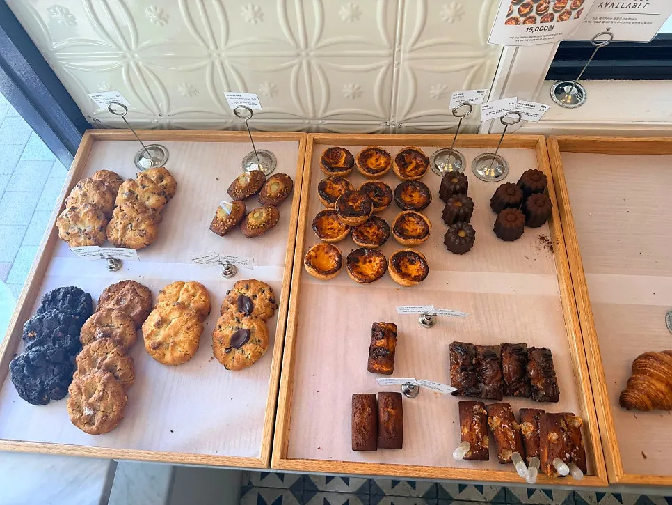 Display case inside Low & Sweet Bakery