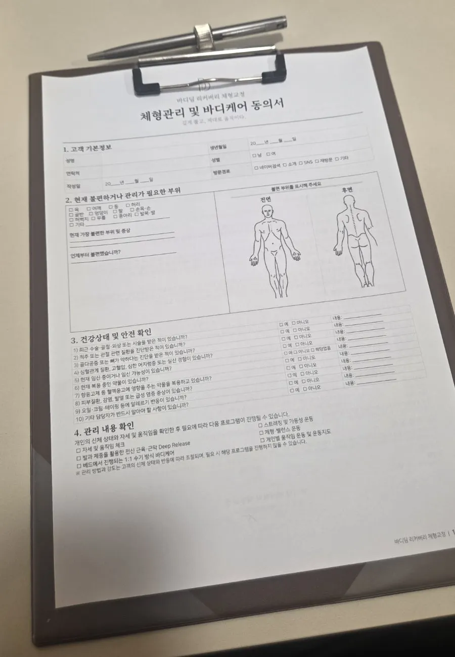 Body questionnaire consultation in the consultation room