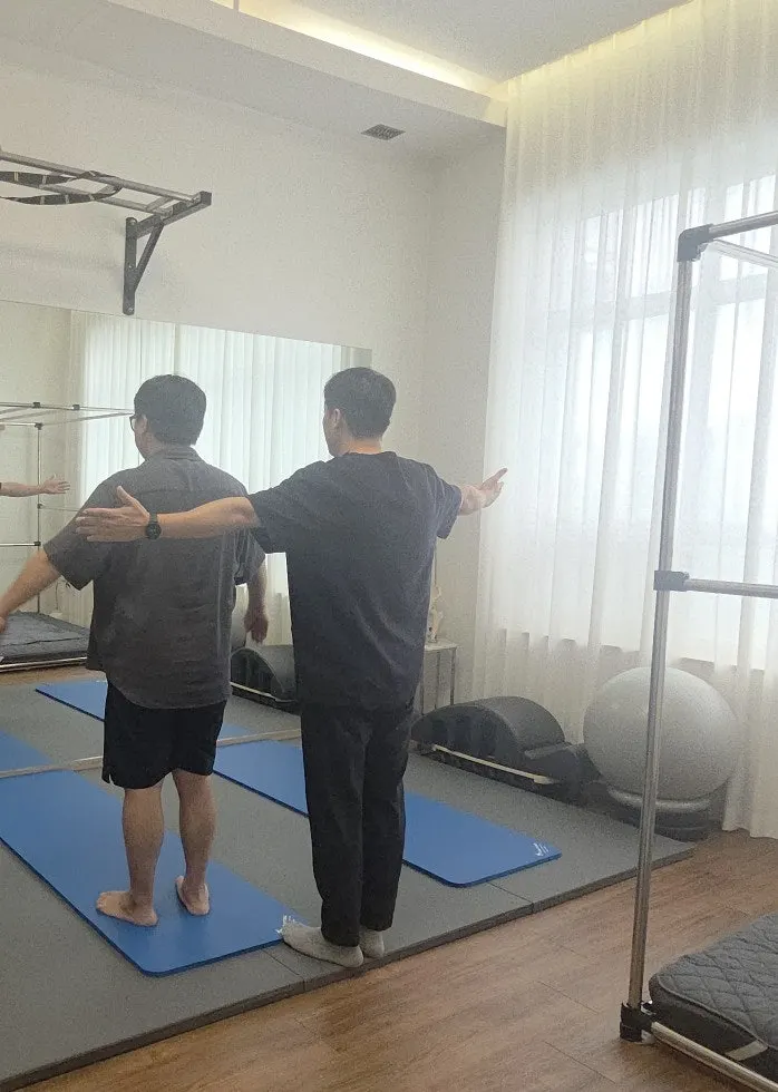 Practicing customized exercise and stretching movements