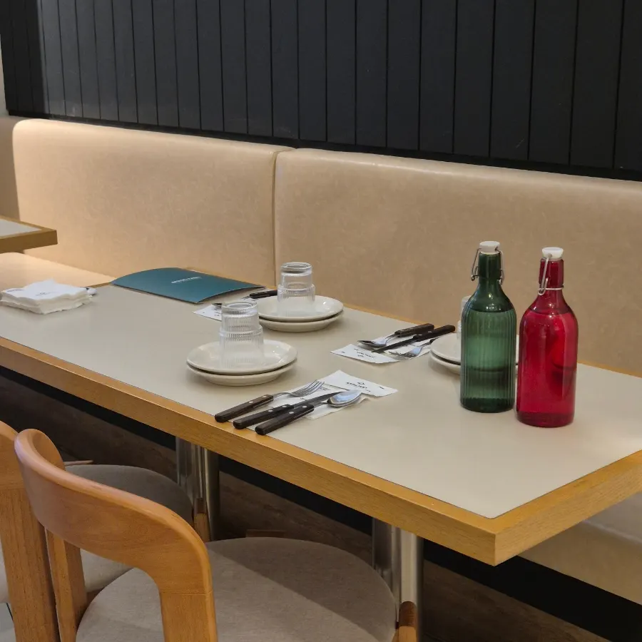 Interior design details of the restaurant