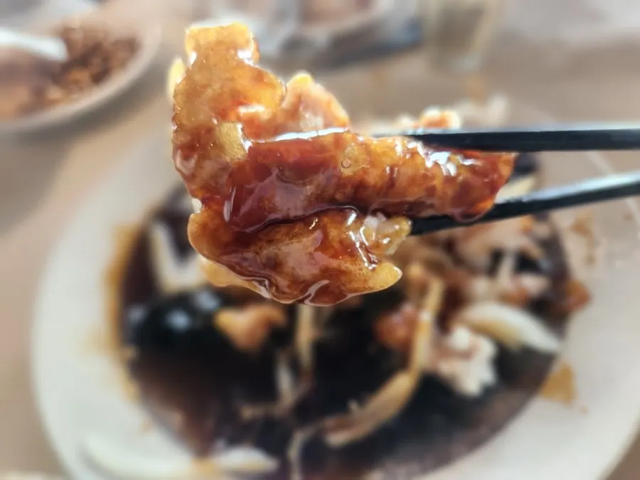 Crispy black-vinegar pork loin tangsuyuk
