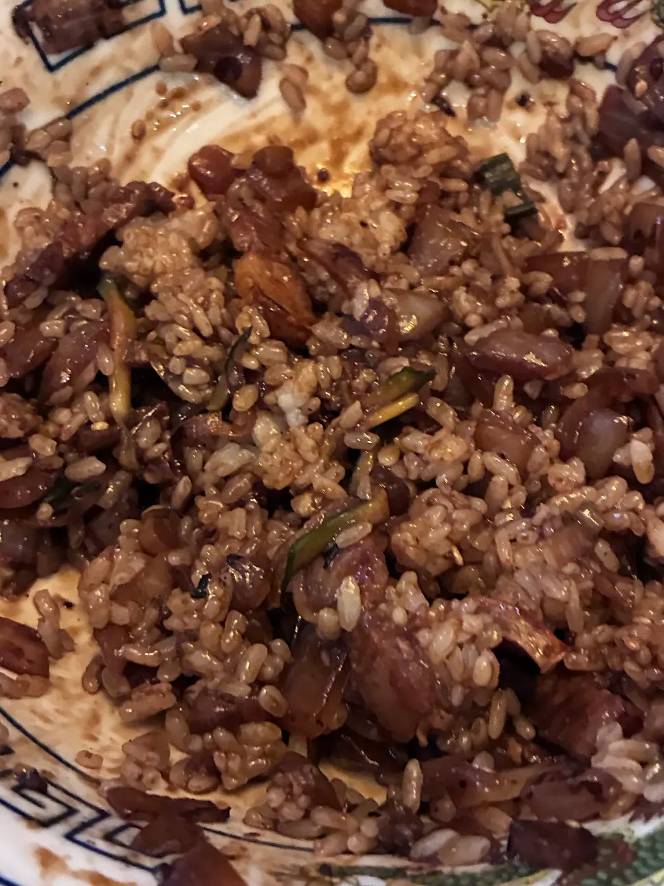 Extra bowl of rice added to the jjajang sauce