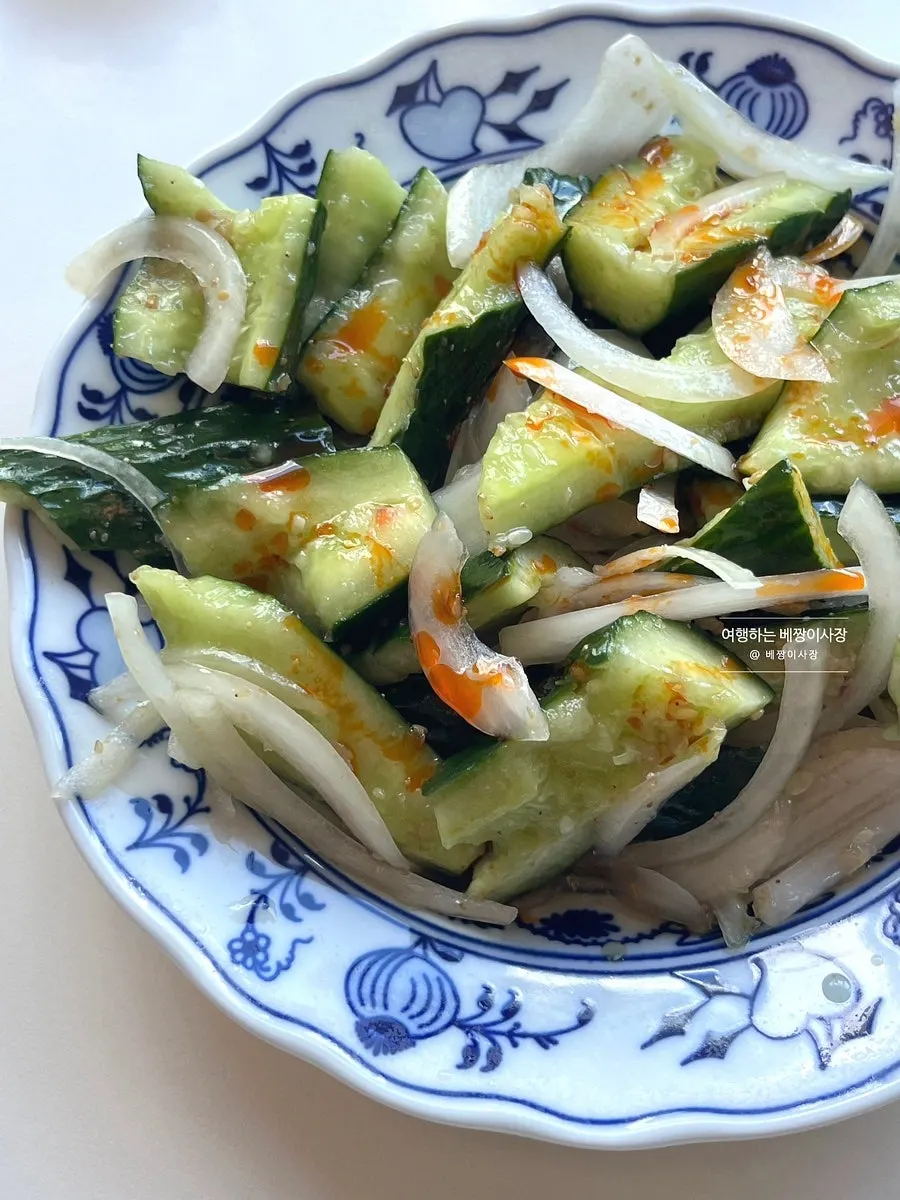 A plate of Chinese-style cucumber salad, pai huang gua